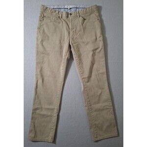 PETER MILLAR Signature Sateen Five-Pocket Pants Mens 34X29 Golf Chino Sand Khaki